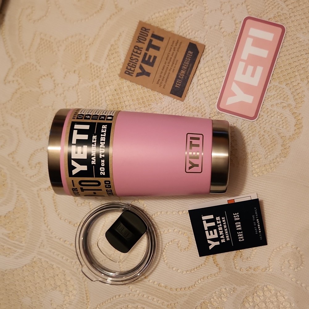 NEW Yeti Rambler 20oz PINK Tumbler w/ Magslide Lid, Limited Edition